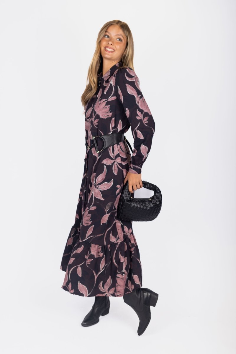 Lexi Dress 53&quot; (Black/Plum) - Dress - Yakira Bella
