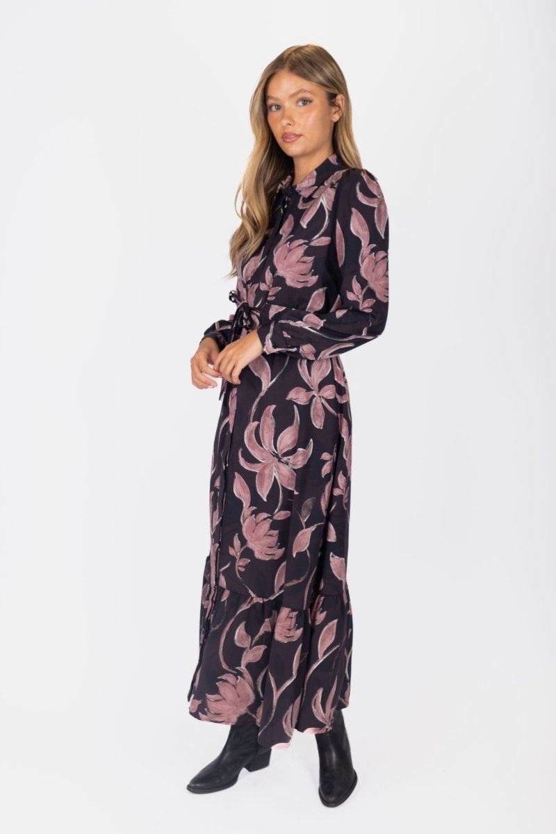 Lexi Dress 53&quot; (Black/Plum) - Dress - Yakira Bella