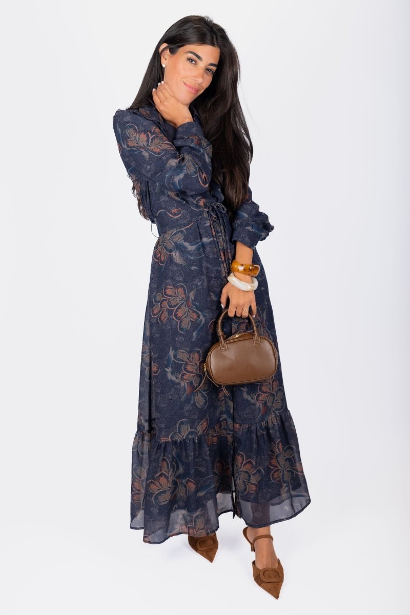 Lexi Dress 53" (Navy/Pattern) - Dress - Yakira Bella