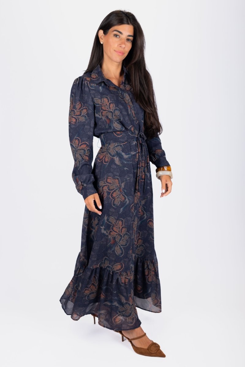 Lexi Dress 53" (Navy/Pattern) - Dress - Yakira Bella
