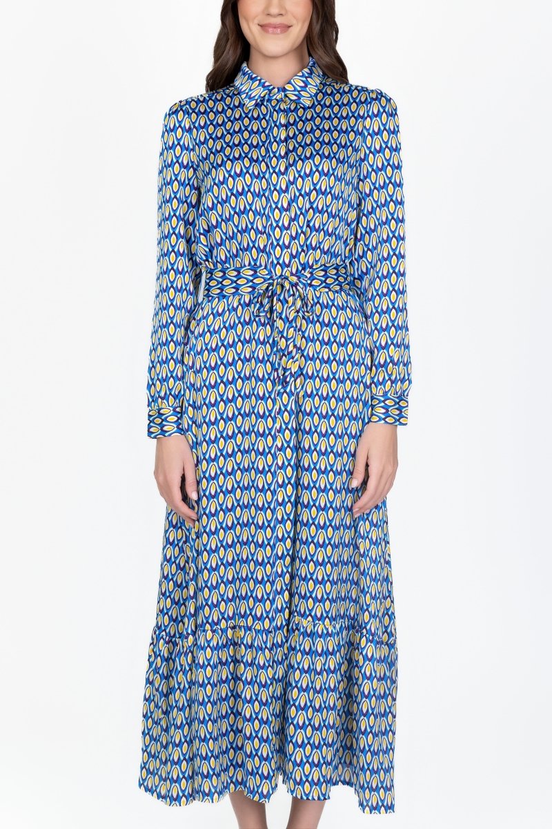 LEXI DRESS (BLUE PATTERN/PURPLE) - Dress - Yakira Bella