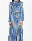 LEXI DRESS (BLUE PATTERN/PURPLE) - Dress - Yakira Bella