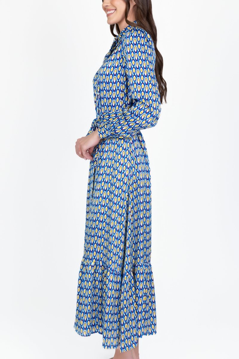 LEXI DRESS (BLUE PATTERN/PURPLE) - Dress - Yakira Bella