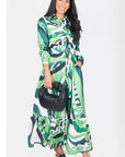 LEXI DRESS (GREEN/WHITE) - Dress - Yakira Bella