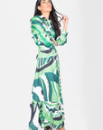 LEXI DRESS (GREEN/WHITE) - Dress - Yakira Bella