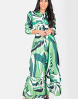 LEXI DRESS (GREEN/WHITE) - Dress - Yakira Bella