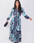 LEXI DRESS (IVORY/BLUE) - Dress - Yakira Bella