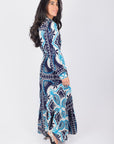 LEXI DRESS (IVORY/BLUE) - Dress - Yakira Bella