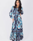 LEXI DRESS (IVORY/BLUE) - Dress - Yakira Bella