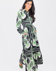 LEXI DRESS (IVORY/GREEN) - Dress - Yakira Bella