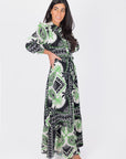 LEXI DRESS (IVORY/GREEN) - Dress - Yakira Bella