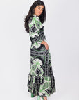 LEXI DRESS (IVORY/GREEN) - Dress - Yakira Bella