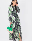 LEXI DRESS (IVORY/GREEN) - Dress - Yakira Bella