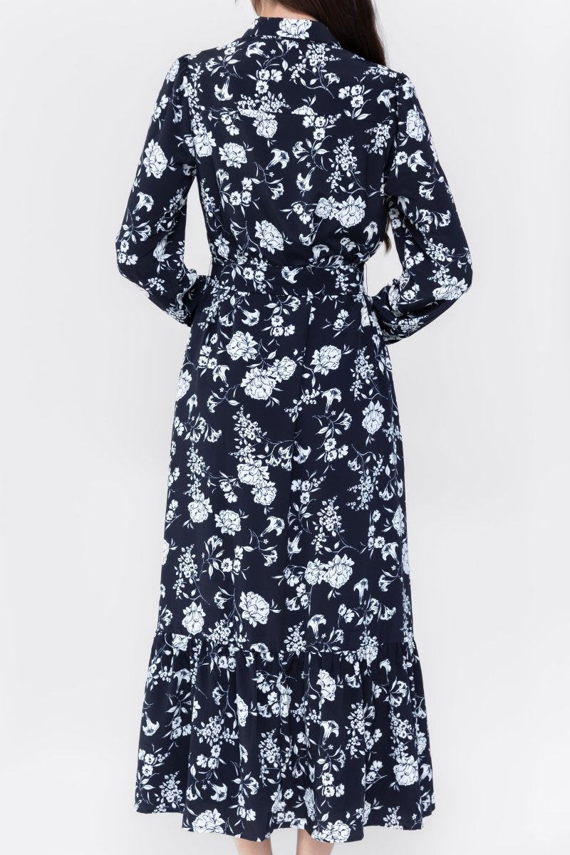 LEXI DRESS (NAVY FLOWER) - Dress - Yakira Bella