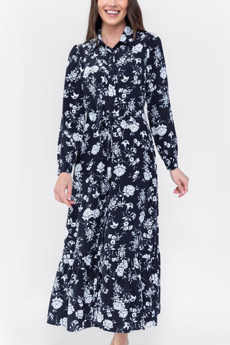 LEXI DRESS (NAVY FLOWER) - Dress - Yakira Bella