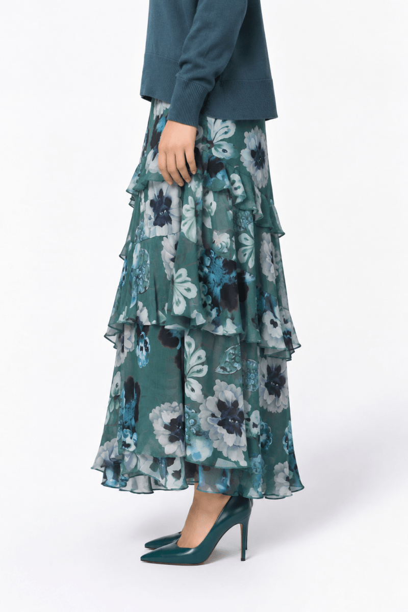 Leydis Skirt (Green Purple) - Skirt - Yakira Bella