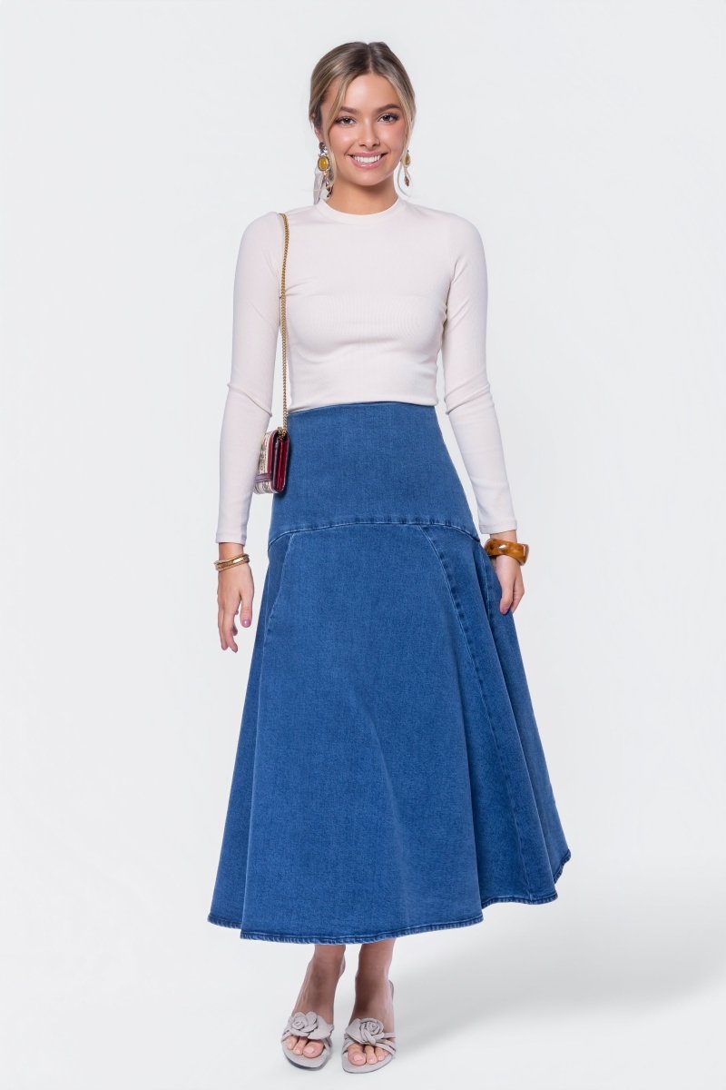 Lia Skirt (Blue) - Skirt - Yakira Bella