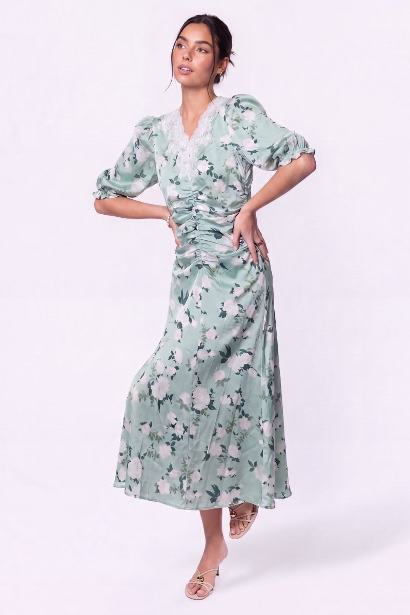 Lina Dress (Green Pattern) - Dress - Yakira Bella