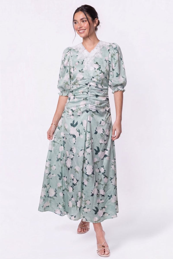 Lina Dress (Green Pattern) - Dress - Yakira Bella