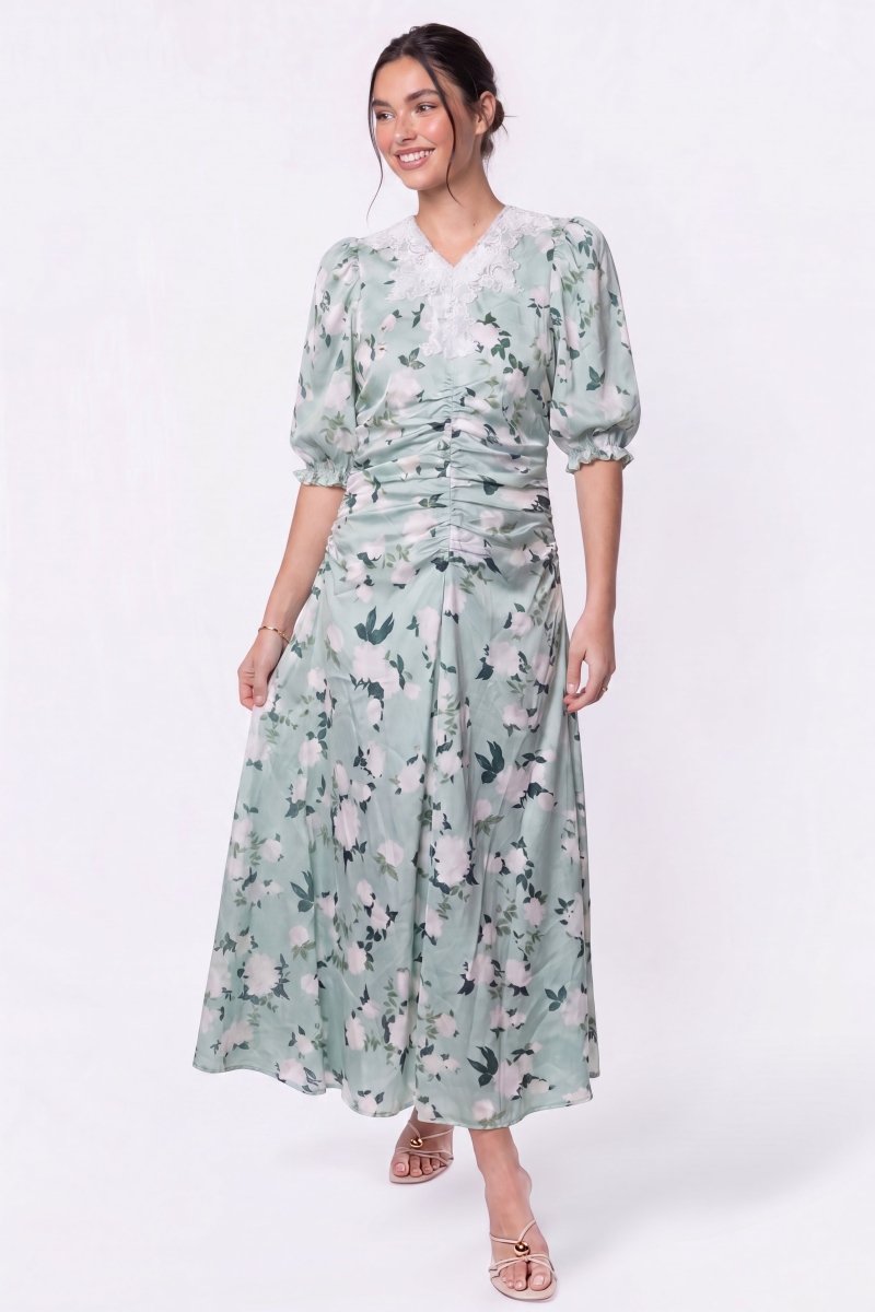 Lina Dress (Green Pattern) - Dress - Yakira Bella