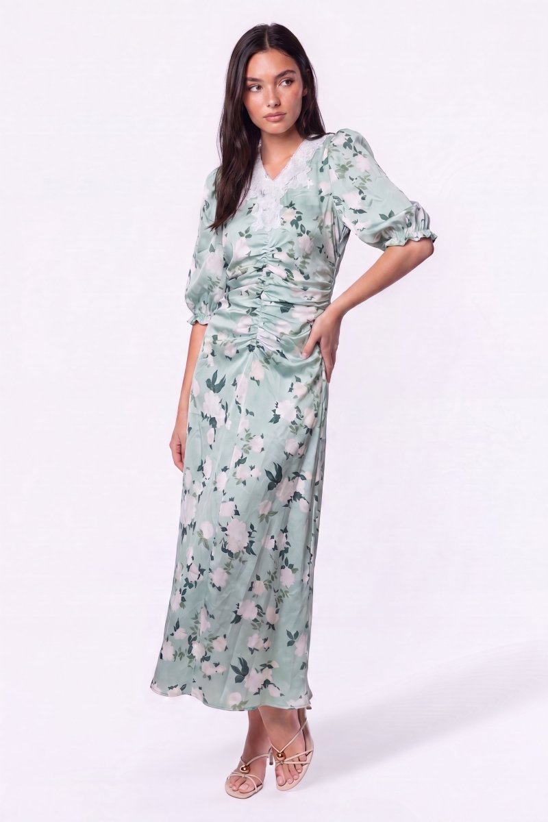 Lina Dress (Green Pattern) - Dress - Yakira Bella