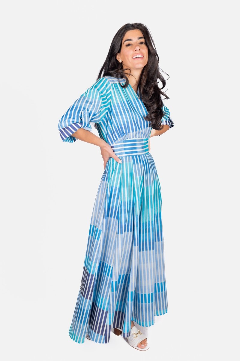 LINDA DRESS (BLUE MULTI) - Dress - Yakira Bella