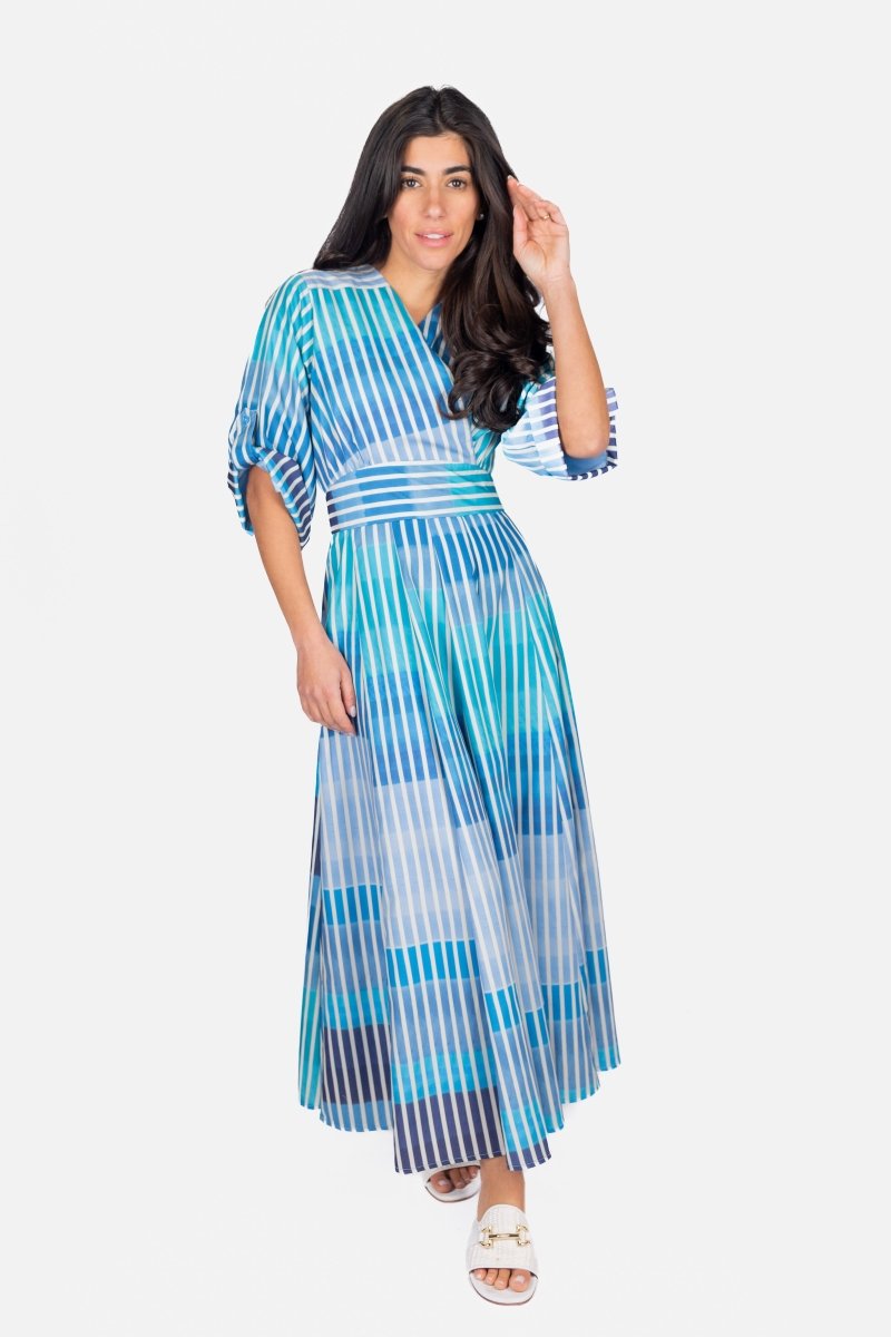 LINDA DRESS (BLUE MULTI) - Dress - Yakira Bella