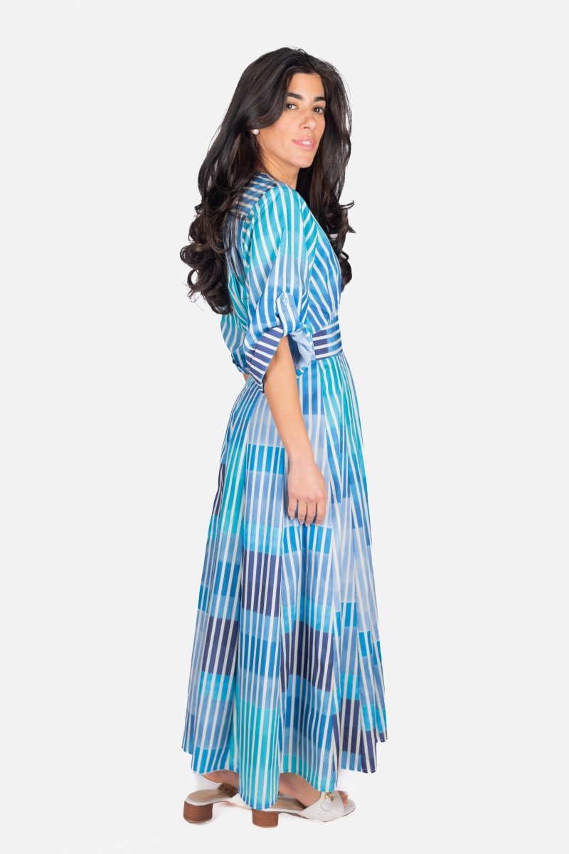 LINDA DRESS (BLUE MULTI) - Dress - Yakira Bella