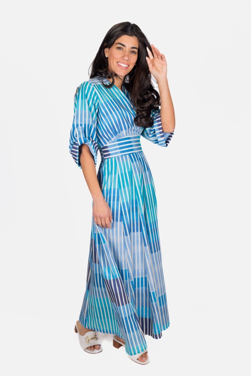 LINDA DRESS (BLUE MULTI) - Dress - Yakira Bella