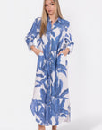 Lindsey Dress (White/Blue) - Dress - Yakira Bella