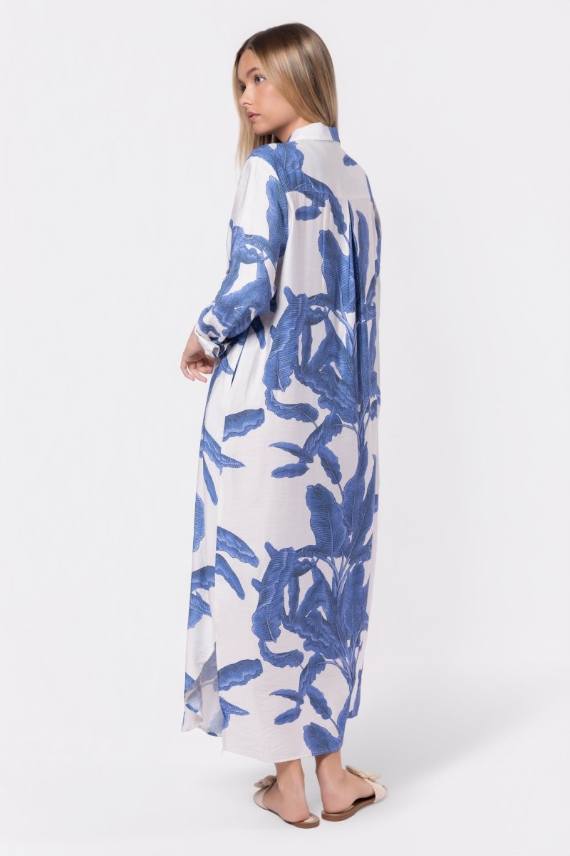 Lindsey Dress (White/Blue) - Dress - Yakira Bella