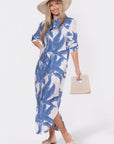 Lindsey Dress (White/Blue) - Dress - Yakira Bella