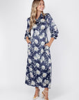 Liora Dress (Navy Ground) - Dress - Yakira Bella
