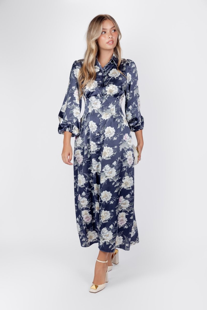 Liora Dress (Navy Ground) - Dress - Yakira Bella
