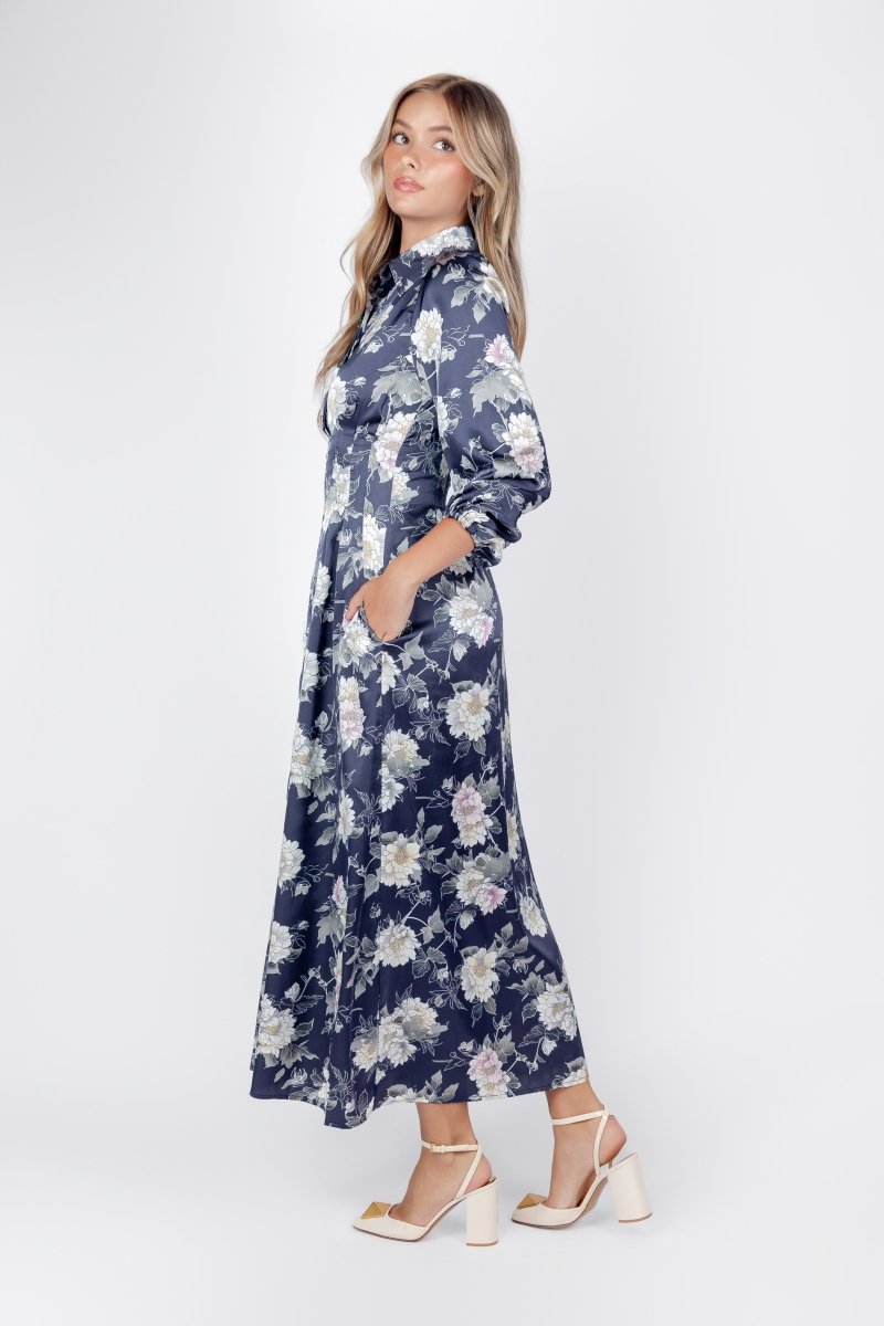 Liora Dress (Navy Ground) - Dress - Yakira Bella