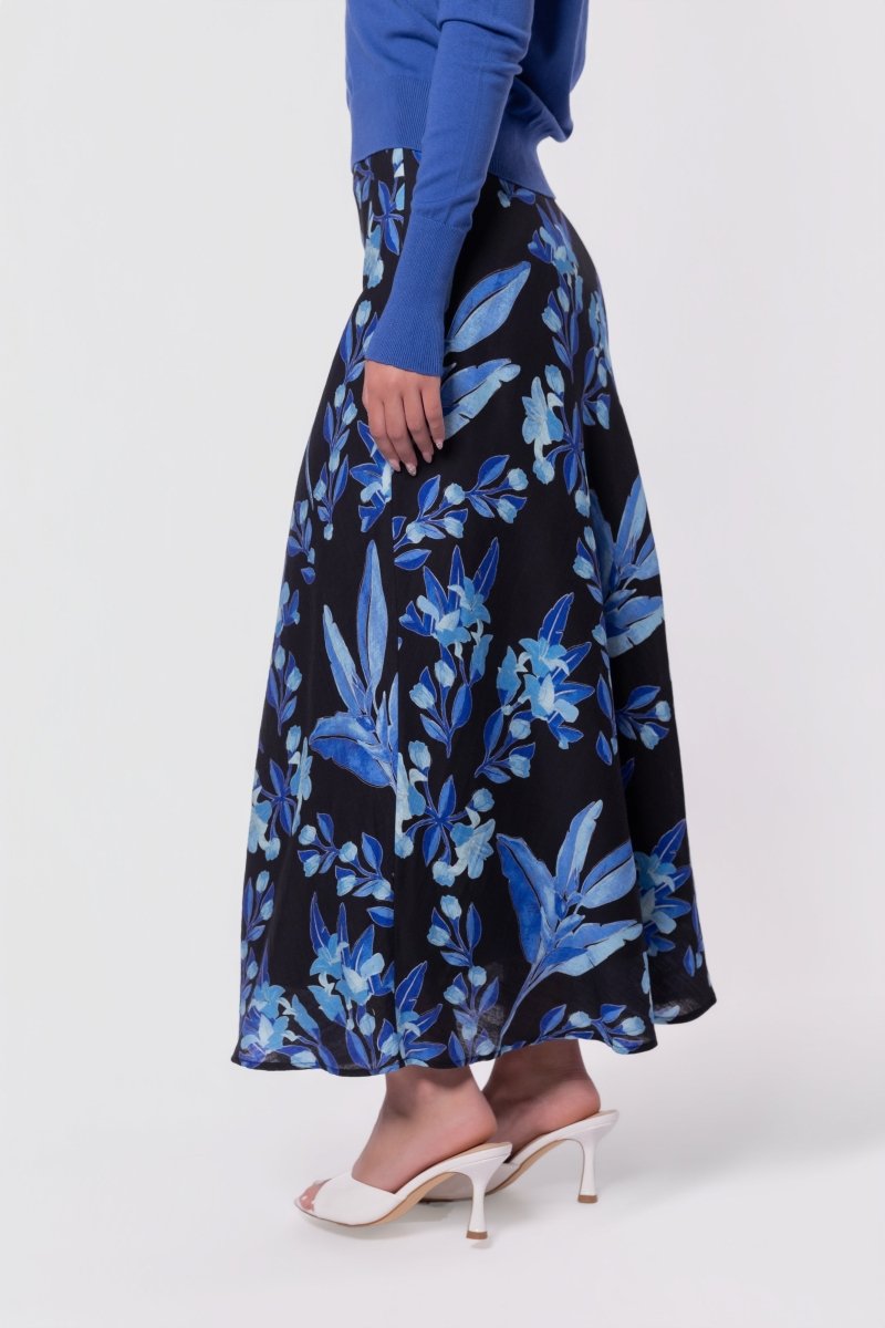 Lisa Skirt (Black Flower) - Skirt - Yakira Bella