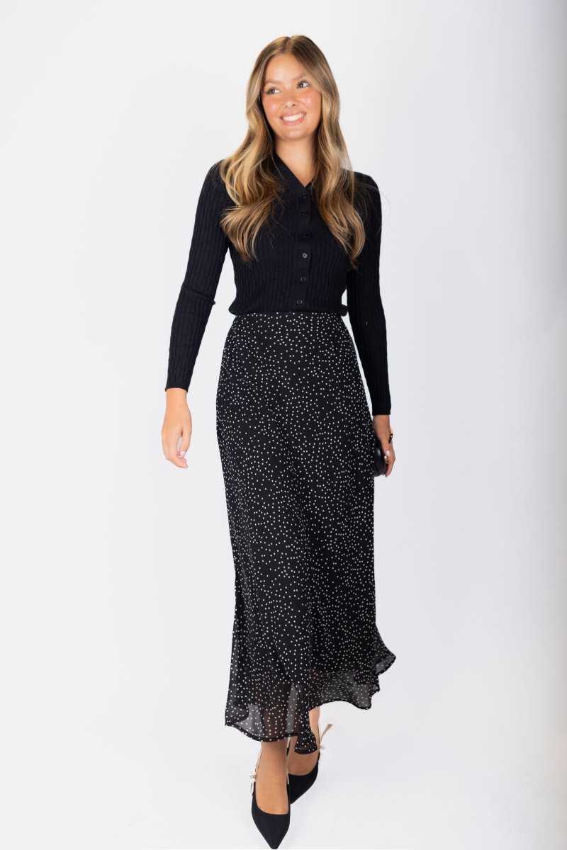 Lisa Skirt (Black Polka Dot) - Skirt - Yakira Bella