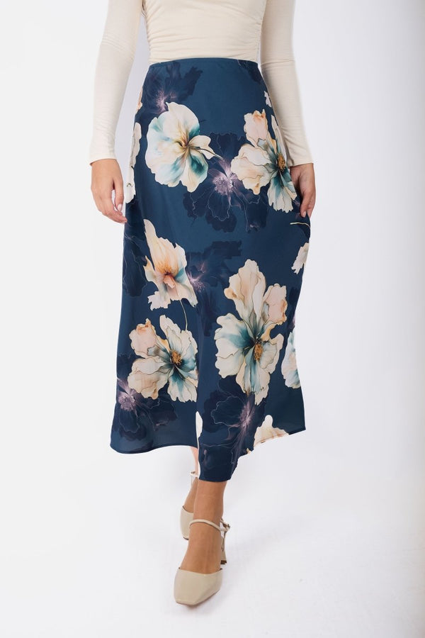 Lisa Skirt (Blue Flower) - Skirt - Yakira Bella