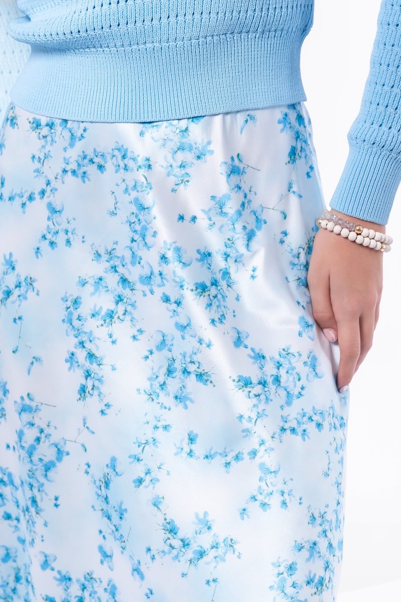 Lisa Skirt (Blue Flower) - Skirt - Yakira Bella