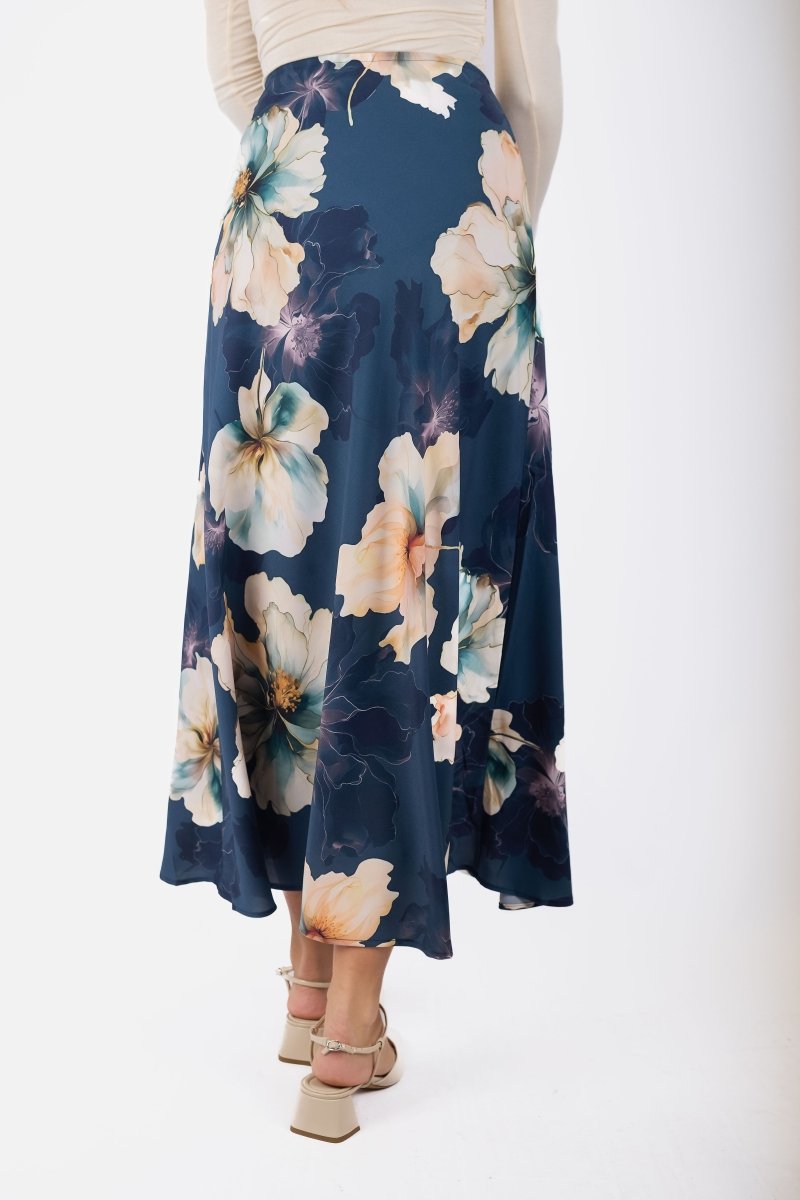 Lisa Skirt (Blue Flower) - Skirt - Yakira Bella