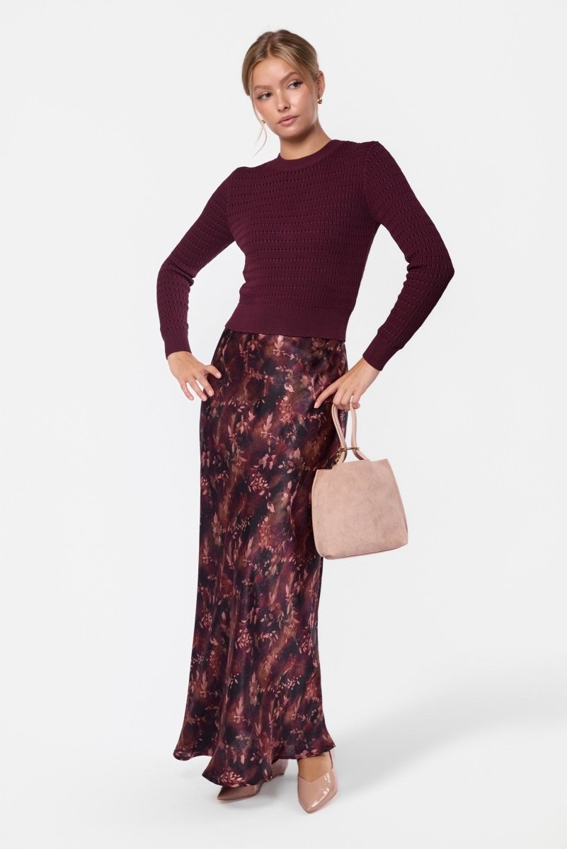 Lisa Skirt (Burgundy Pattern) - Skirt - Yakira Bella