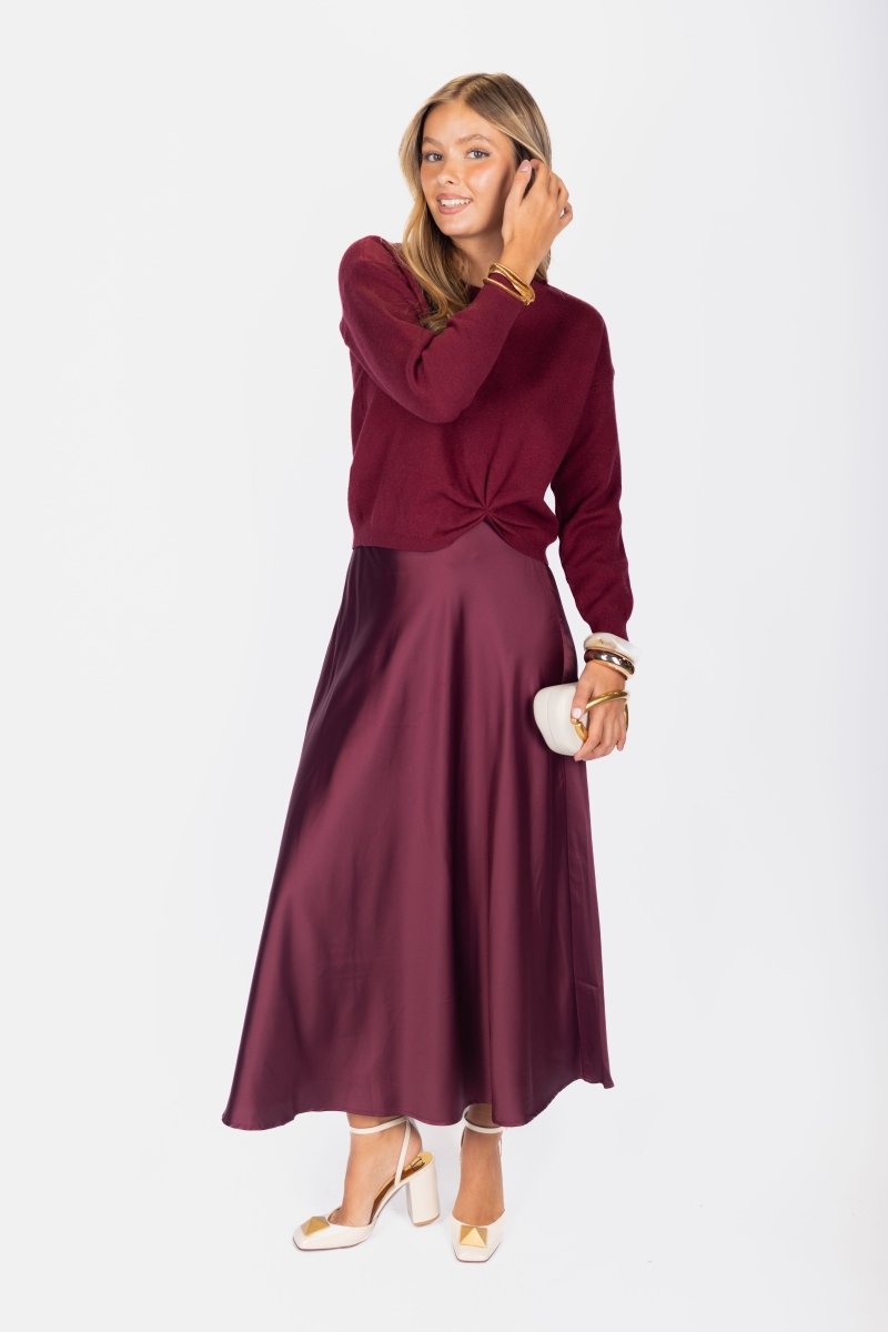 Lisa Skirt (Burgundy Solid) - Skirt - Yakira Bella
