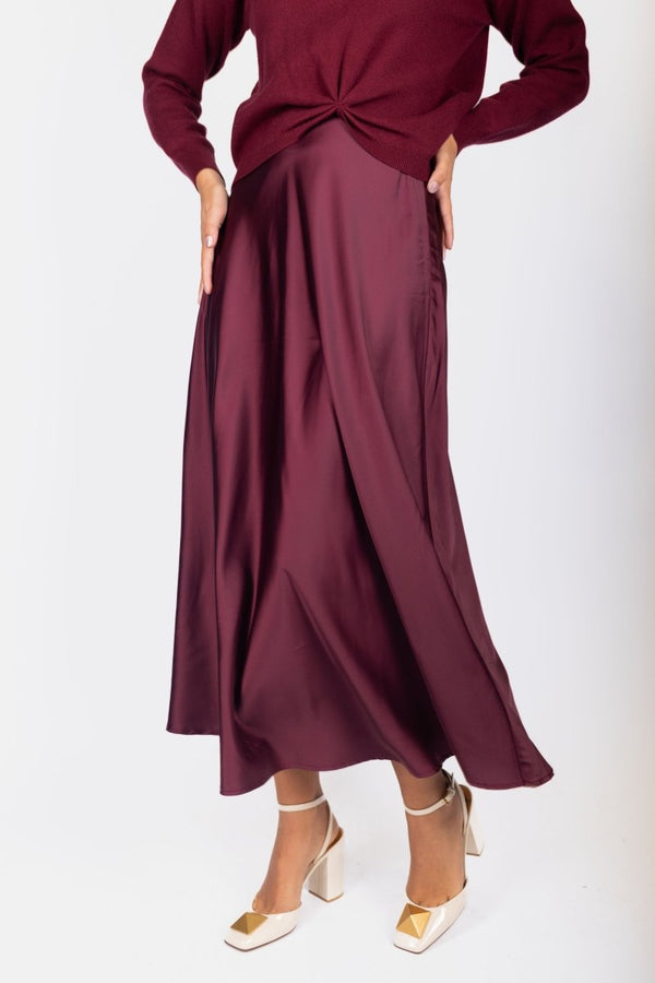 Lisa Skirt (Burgundy Solid) - Skirt - Yakira Bella