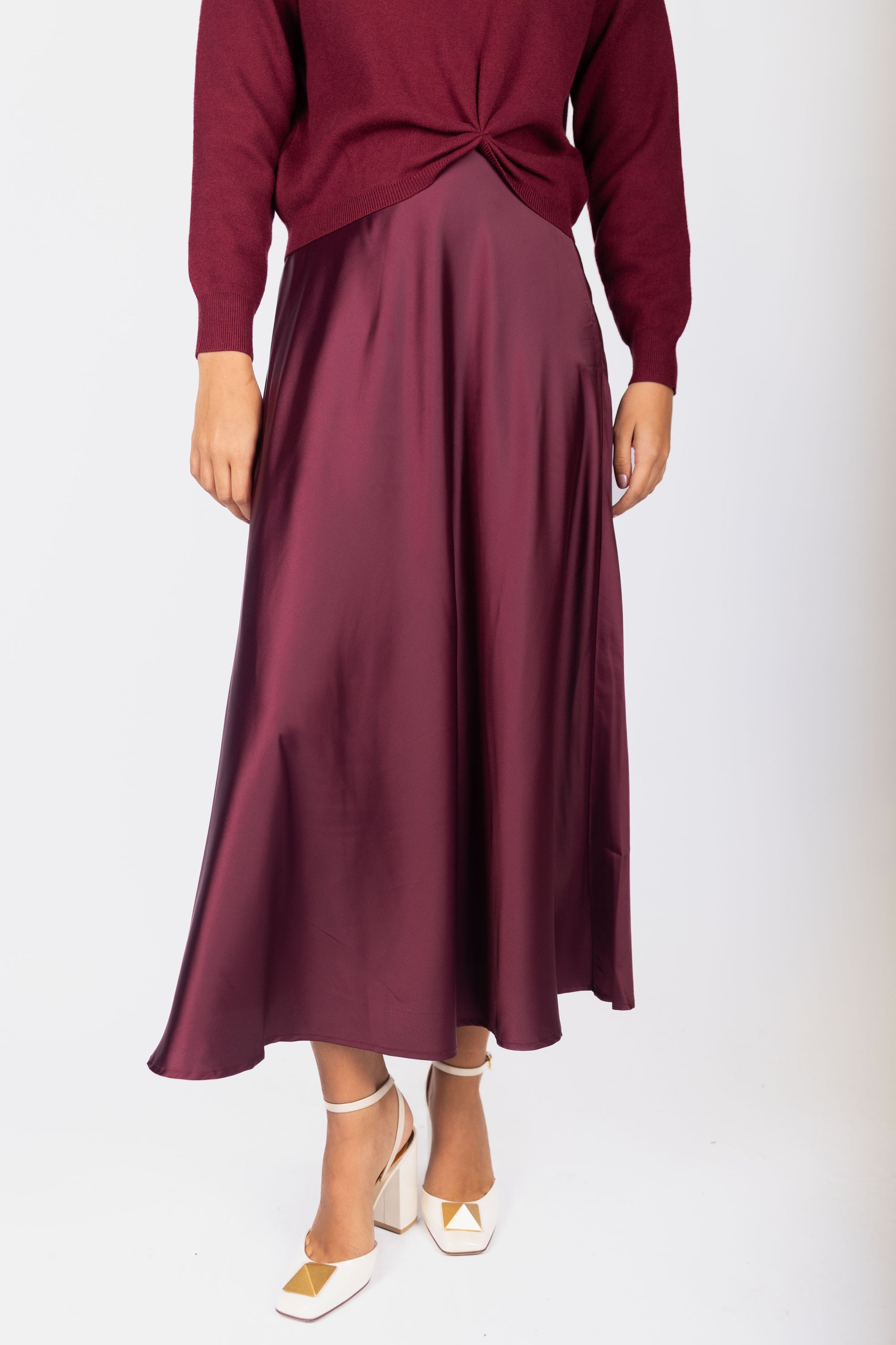 Lisa Skirt (Burgundy Solid) - Skirt - Yakira Bella