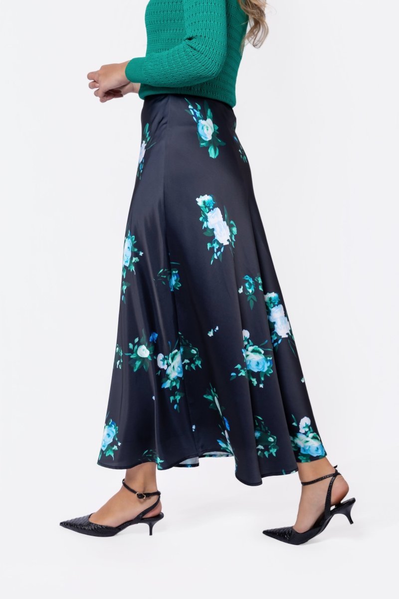 Lisa Skirt (Dark Green Flower) - Skirt - Yakira Bella