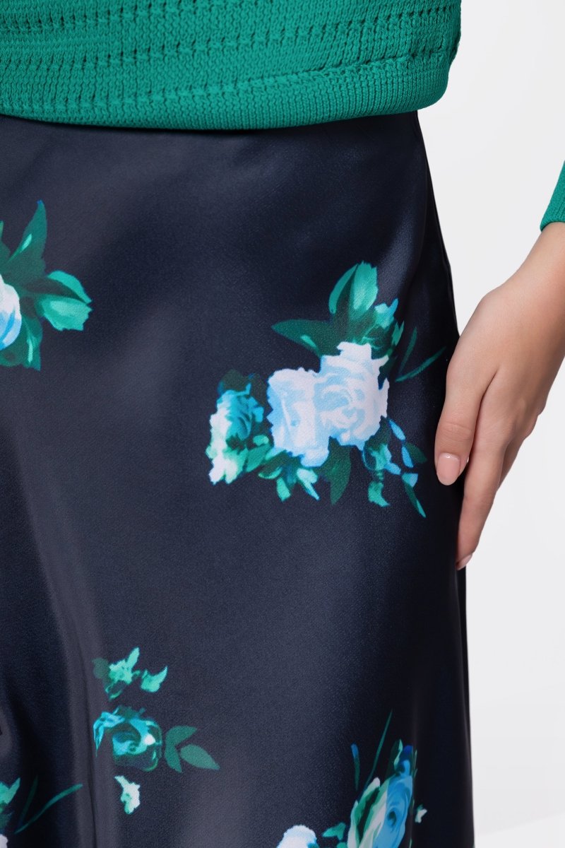 Lisa Skirt (Dark Green Flower) - Skirt - Yakira Bella