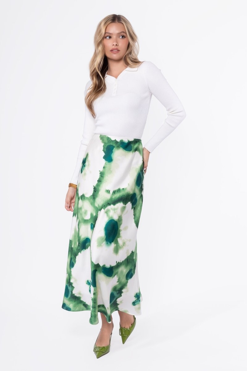 Lisa Skirt (Ivory/Green) - Skirt - Yakira Bella