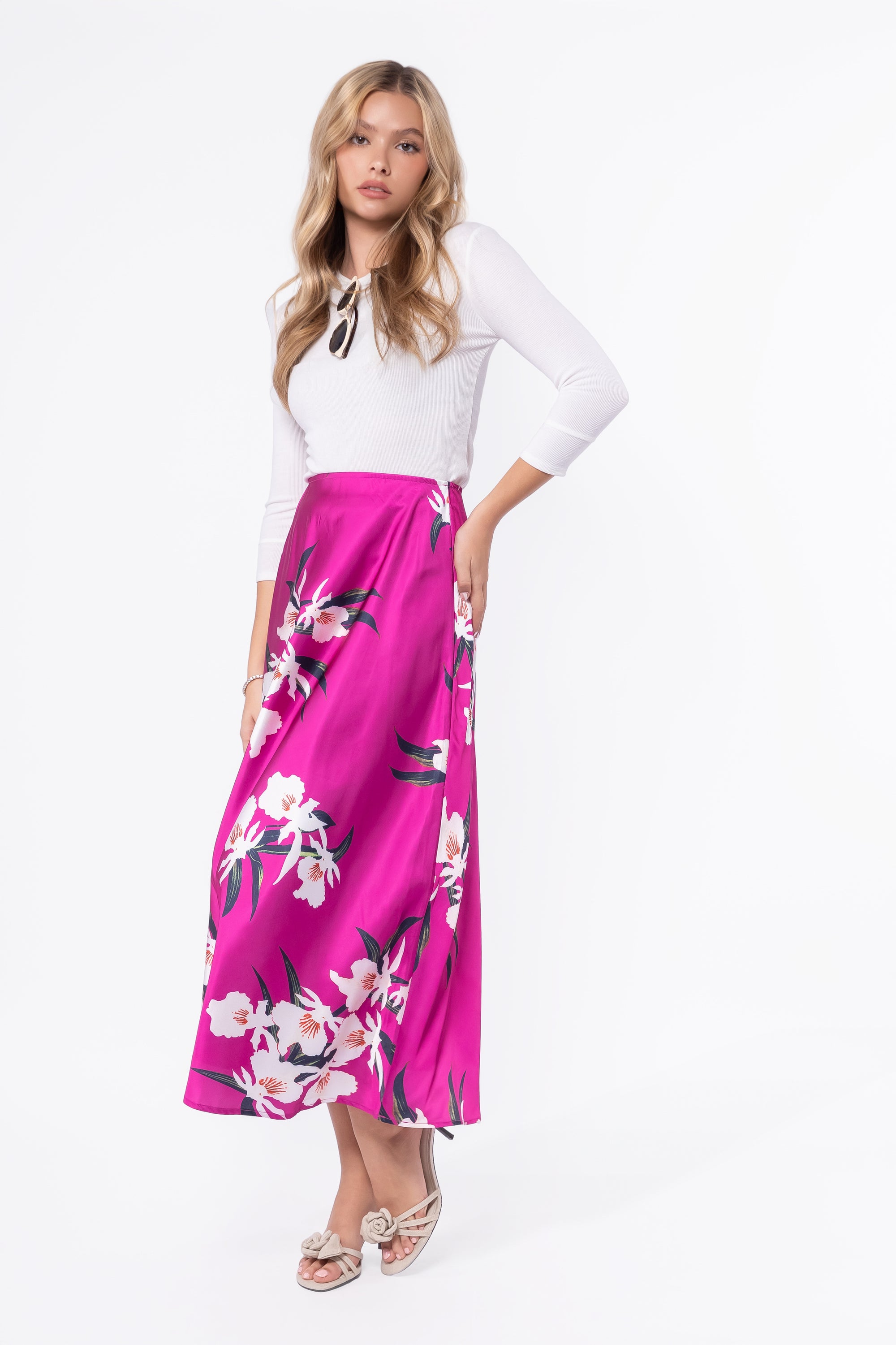 Lisa Skirt (Pink Flower) - Skirt - Yakira Bella