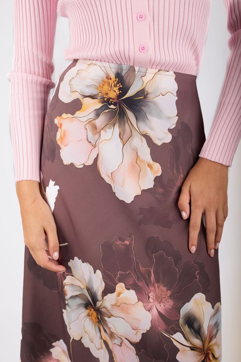 Lisa Skirt (Plum Flower) - Skirt - Yakira Bella