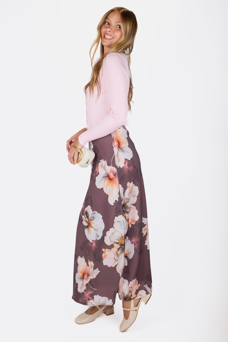 Lisa Skirt (Plum Flower) - Skirt - Yakira Bella